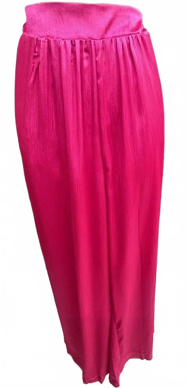 NEW EE:SOME women's silken wide leg pants in hot pink